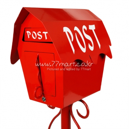 꾸밈닷컴 - 우편함/택배함 ▼ > 스탠드 우편함 > 스탠드 우편함 레드 P04-019