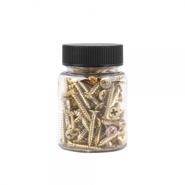 꾸밈닷컴 - 철물/산업용하드웨어 ▼ > 피스/나사못/볼트/앙카 ▼ > 목재피스 > 목재피스 금색 (4x25mm) 약 90개입