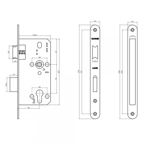 꾸밈닷컴 - 손잡이/도어락 ▼ > 모티스락 ▼ > 수입 모티스락 > Olivari > 모티스락 올리바리 M174RY8.CE