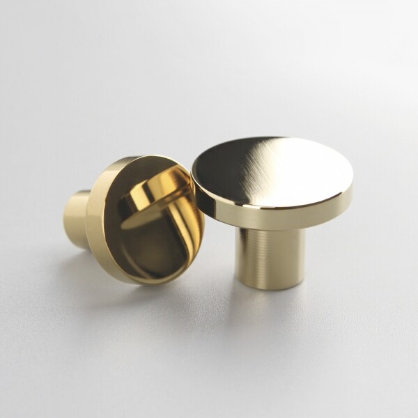 꾸밈닷컴 - 손잡이/도어락 ▼ > 가구손잡이 ▼ > 1구 꼭지손잡이 > 스텐 1구 꼭지손잡이 골드 유광 (25mm) 50개/갑