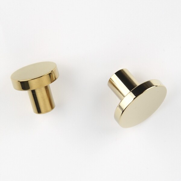 꾸밈닷컴 - 손잡이/도어락 ▼ > 가구손잡이 ▼ > 1구 꼭지손잡이 > 스텐 1구 꼭지손잡이 골드 유광 (25mm) 50개/갑