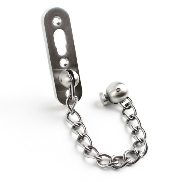 꾸밈닷컴 - 도어부속/슬라이딩도어 ▼ > 잠금장치 ▼ > 안전고리/안전체인 > 현관문 안전체인 볼타입 (스텐 SUS304)