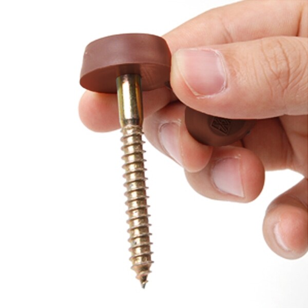 꾸밈닷컴 - 철물/산업용하드웨어 ▼ > 목조주택철물 ▼ > 결합용 철물 > 대량 메가타이 PVC 볼트캡 브라운 박스상품