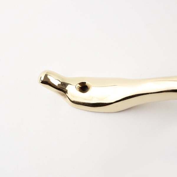 꾸밈닷컴 - 손잡이/도어락 ▼ > 가구손잡이 ▼ > 전면고정형 > 황동 중문 손잡이 플로우 골드