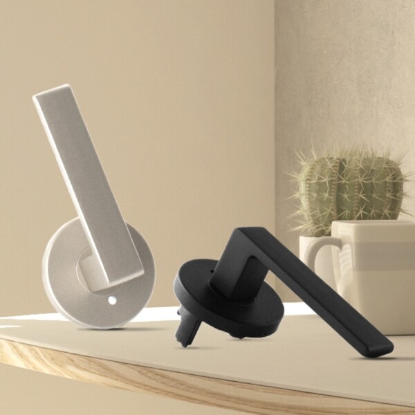 꾸밈닷컴 - 손잡이/도어락 ▼ > 방문손잡이 ▼ > 레버 버튼형 > 로그 방문손잡이 BPL-802