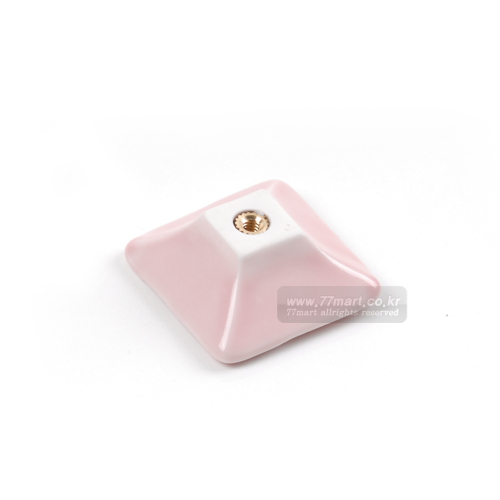 꾸밈닷컴 - 손잡이/도어락 ▼ > 가구손잡이 ▼ > 1구 꼭지손잡이 > 세라믹 1구 꼭지손잡이 수국 사각 핑크